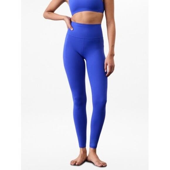 New Athleta Sz S 821433 Blue Interval High Rise Athletic Gym Workout Leggings - Picture 1 of 4